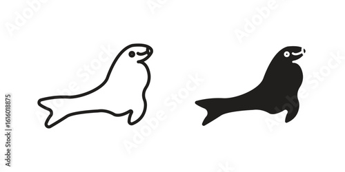 Sea lion icon for social media, app, and web design. Vector illustration.