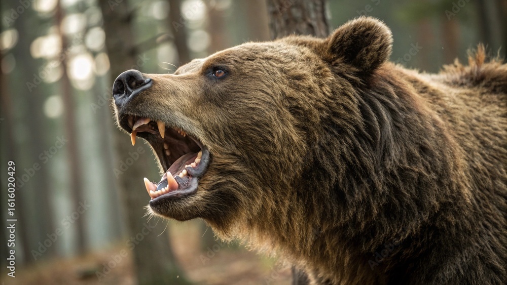 Majestic Brown Bear in Natural Habitat Majestic Brown Bear in Natural Habitat