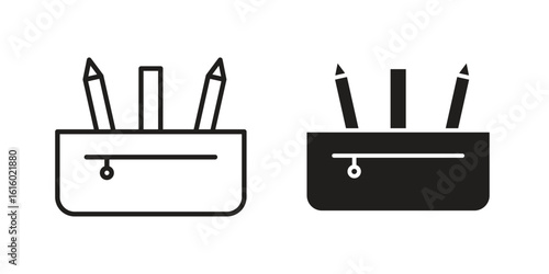 Pencil case icon for social media, app, and web design. Vector illustration.
