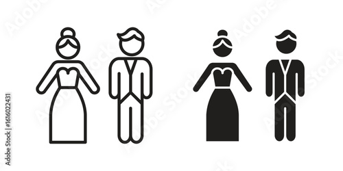 Newlyweds icon for social media, app, and web design. Vector illustration.