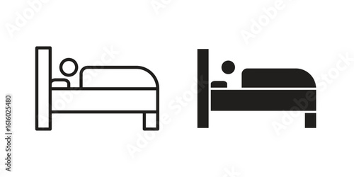 Laying in bed icon for social media, app, and web design. Vector illustration.