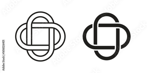 Interlocking icon for social media, app, and web design. Vector illustration.