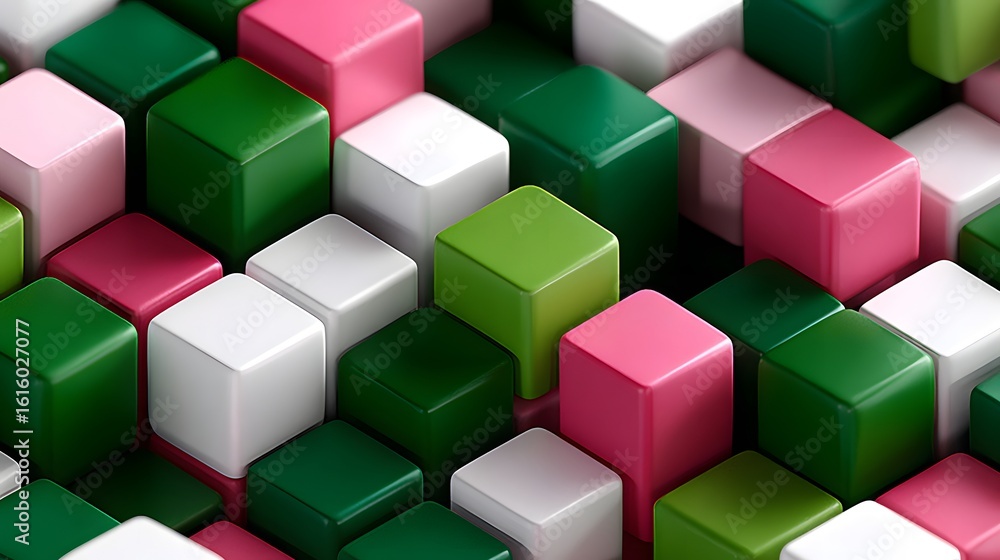 Obraz premium Multicolored cubes in a three-dimensional array.