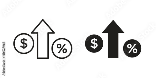 Increase rate icon for social media, app, and web design. Vector illustration.