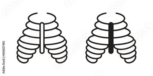 Human Ribs icon for social media, app, and web design. Vector illustration.