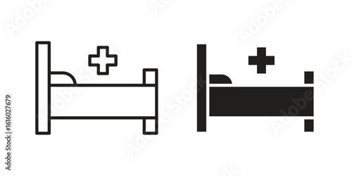 Hospital bed icon for social media, app, and web design. Vector illustration.
