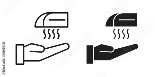 Hand dryer icon for social media, app, and web design. Vector illustration.