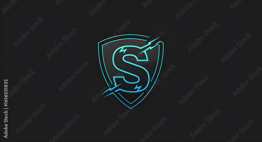 Electric Letter S Shield Logo
Electric Letter S Shield Logo