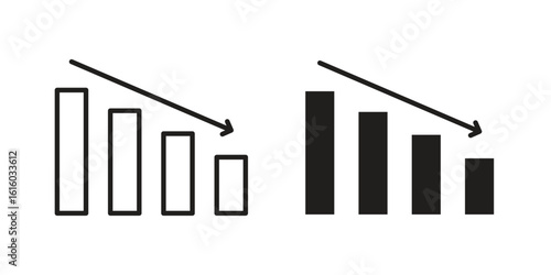 Decrease icon for social media, app, and web design. Vector illustration.