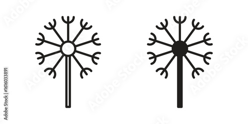 Dandelion icon for social media, app, and web design. Vector illustration.