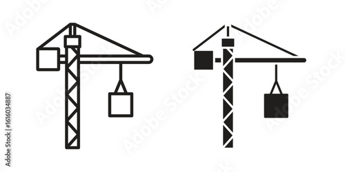 Construction crane icon for social media, app, and web design. Vector illustration.