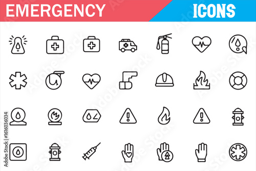 Icons for Emergency Response, First Aid, and Medical Services