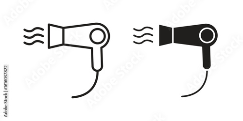 Blow dryer icon for social media, app, and web design. Vector illustration.