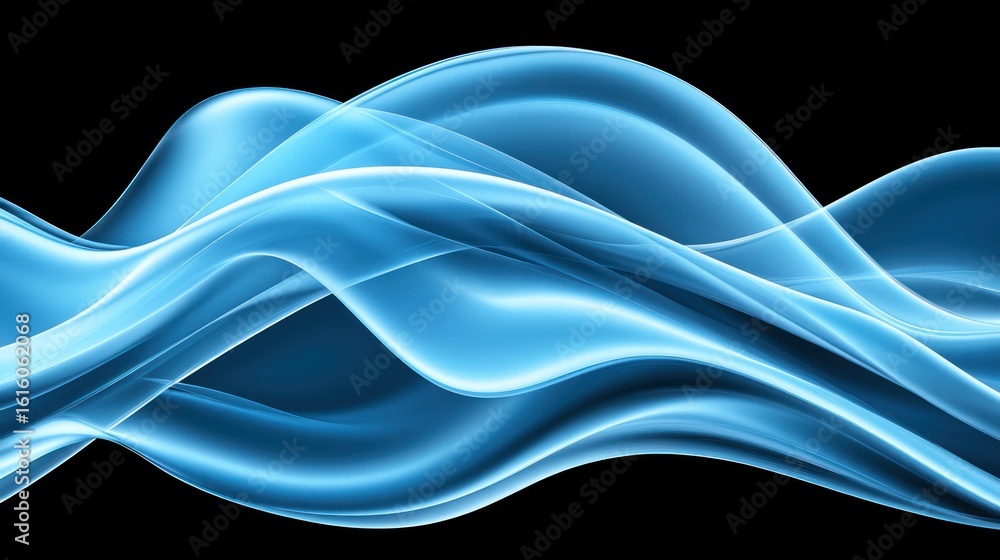 Obraz premium Abstract Blue Waves Flowing Design