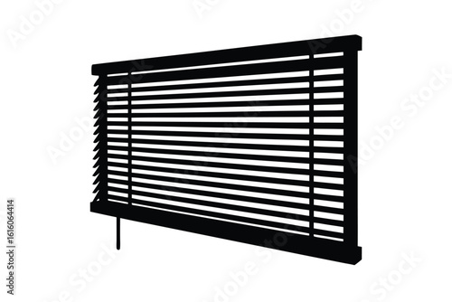 Vector art of a window with horizontal blinds, isolated illustration