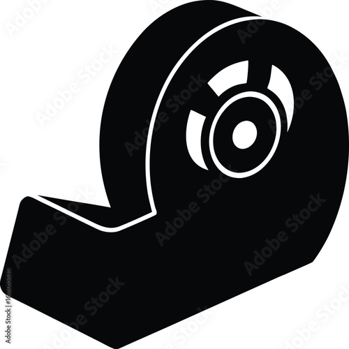 black silhouette a tape dispenser full body on whi.eps