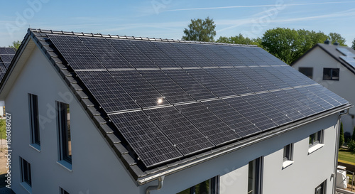 Wallpaper Mural Residential Solar Panels on a House Roof Generating Clean Energy for Sustainable Living Torontodigital.ca