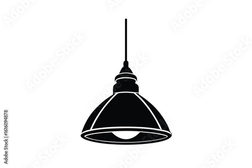 Vector art of a black pendant light fixture isolated a illustration