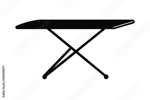 Vector art of a silhouette of a folding ironing board isolated a illustration