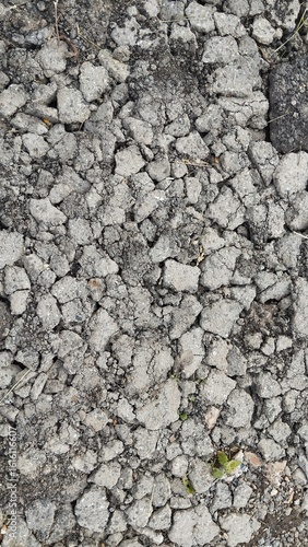 The texture of broken asphalt