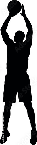 Basketball Player Shooting Jump Shot Silhouette