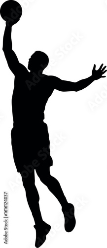 Basketball Player Shooting Jump Shot Silhouette