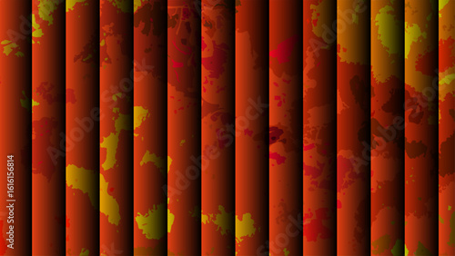 Abstract visually striking background with vertical striped bars in varying shades of glowing colors. Smoky, marbled, or cloudy texture depth and an illusion with structured pattern.