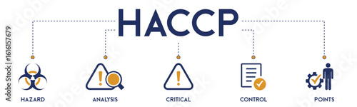 HACCP website icons vector concept illustrated with an icons of hazard, analysis, critical, control, points, audit, checklist, control, danger, detection, examination, documents, health, hygiene.