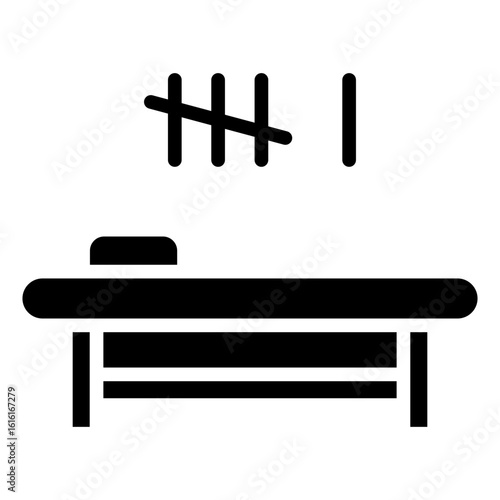 Icon of the condition of being in prison or detention, an iconic method used by prisoners to count the days that have passed during their detention period.