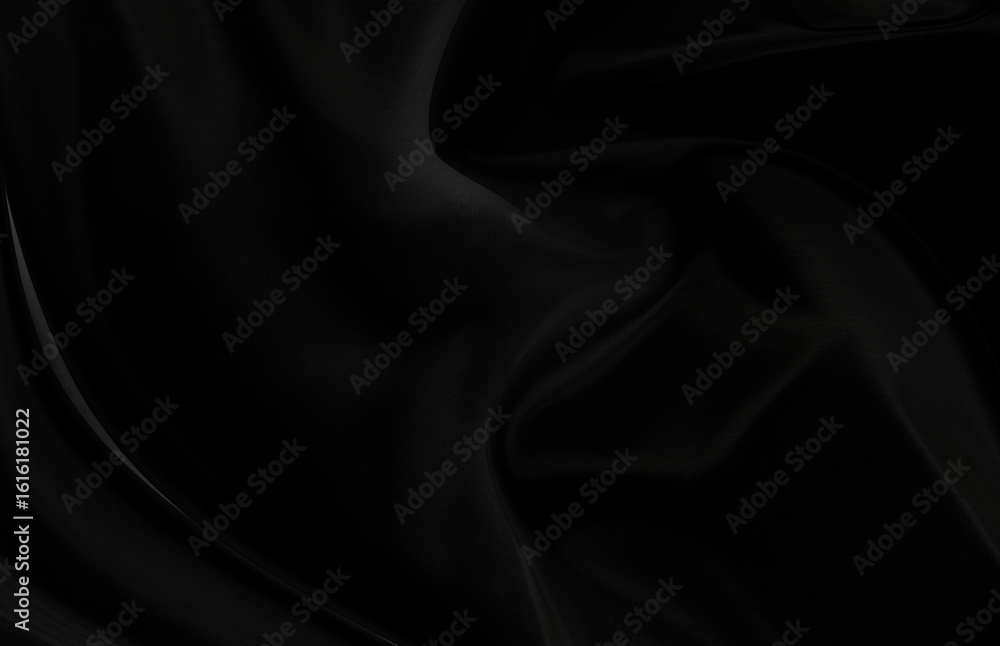 Obraz premium Black gray satin dark fabric texture luxurious shiny that is abstract silk cloth background with patterns soft waves blur beautiful.
