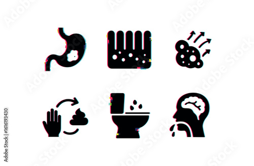 isolated backgond gastrointestinal infection gastric mucosal erosion site gastrointestinal infection enterocyte bsh border enzyme gastrointestinal infection ileal Peyer' patch activation