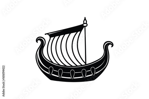 Silhouette of an Ancient Viking Ship silhouette