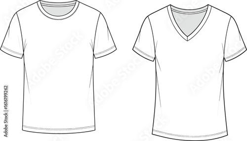 Photos Classic Unisex T-Shirts Collection, Crew Neck and V-Neck Styles, Basic Everyday