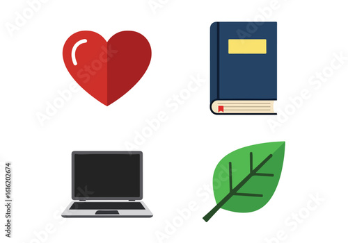 Upright blue hardcover book icon with a blank yellow title plate and a red bookmark.