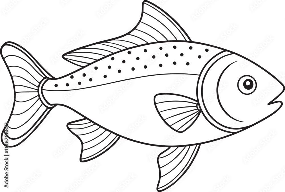 Fototapeta premium a spotted fish swims in the water