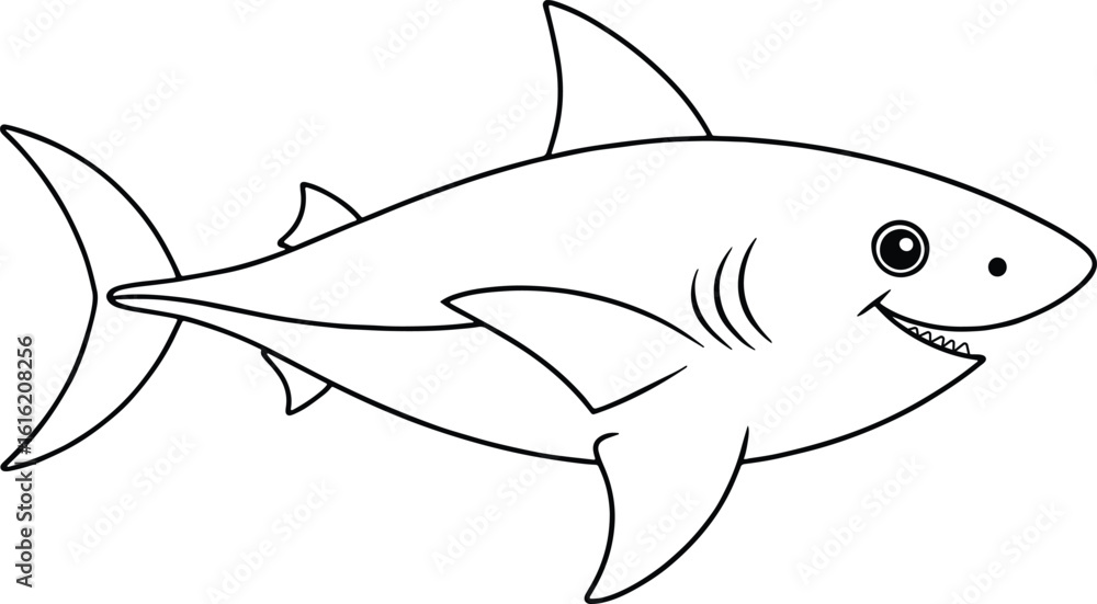 Fototapeta premium a cartoon shark with a smiling face
