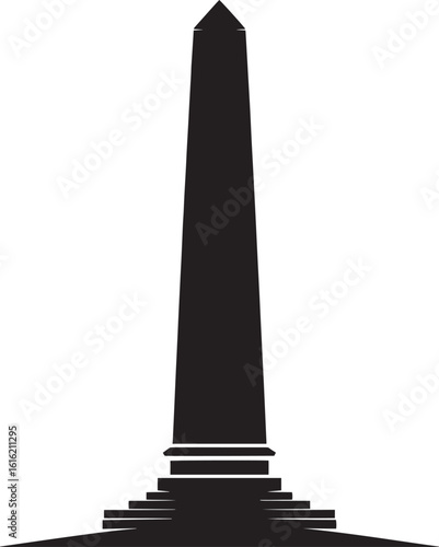Washington Monument Silhouette Vector Illustration A Symbol of American History and Patriotism