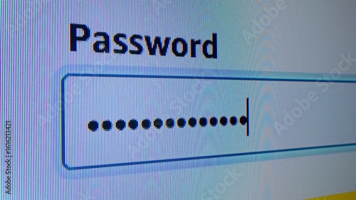 Enter password on PC, Log in Close up of computer screen entering correct password to system. Logging in to system using wrong password key, having no access to data
