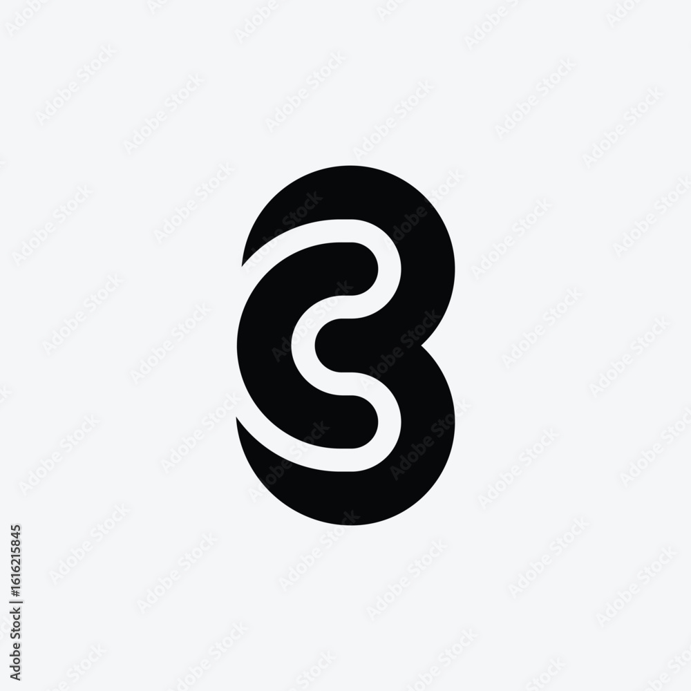 Naklejka premium Letter Cb or Bc monogram stylish modern royalty unique logo