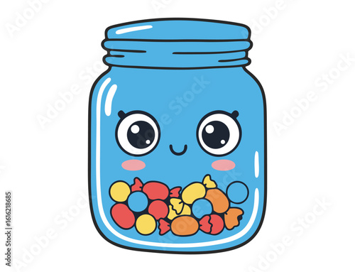 vector glass jar with jam