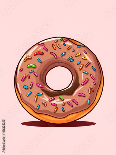 Bitten donut with sprinkles on isolated background. Cartoon tooth bite doughnut. Chocolate cake or biscuit for snack. Collection of tasty pastry from bakery. Candy glazed delicious donuts. vector.