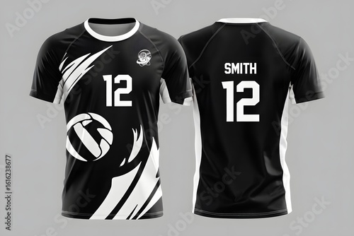 Black volleyball Jersey design 