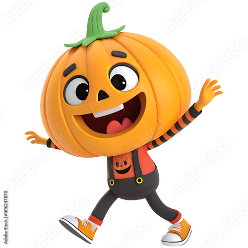 fun 3d pumpkin halloween cartoon character