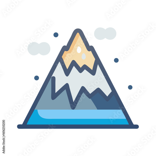 snow cap icon design. christmas related icon.