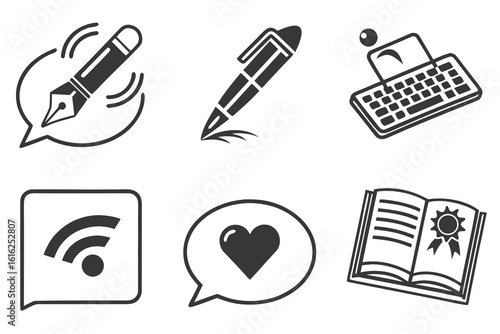 Collection of Communication and Writing Icons.