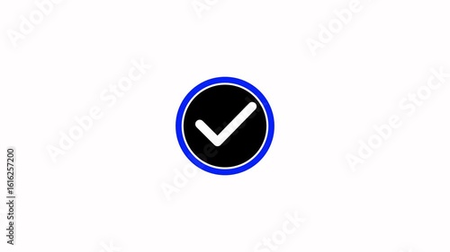 tick mark, complete mark, right, conform mark animation on white background.