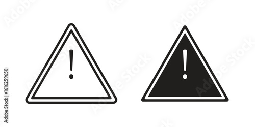 Warning triangle icon design for signs, logo, apps or website