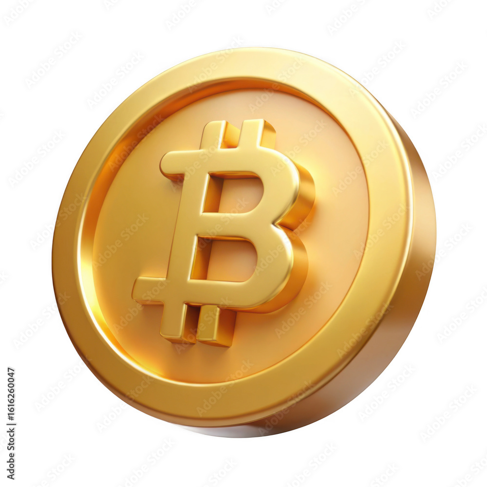 Obraz premium 3d bitcoin coin isolated on transparent background