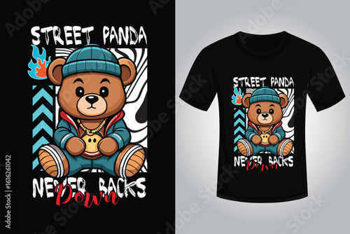 Panda streetwear T shirt design 