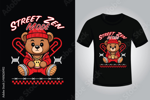 Panda streetwear T shirt design 